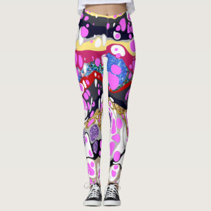 Shani - Flerfärgad, abstrakt design Leggings