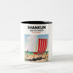 Shanklin Beach isle of wight RESaffisch. Två-Tonad Mugg