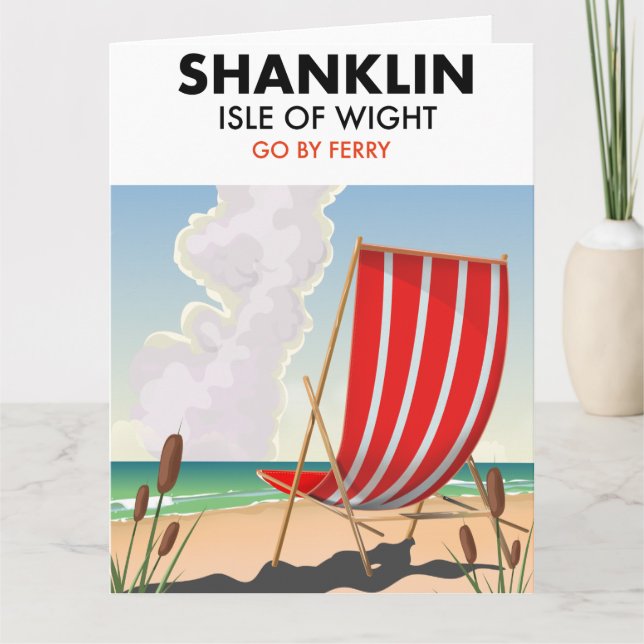 Shanklin Beach Isle of Wight resebroschyr. Kort (Framsida)