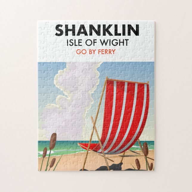 Shanklin Beach isle of wight reseposter. Pussel (Vertikal)