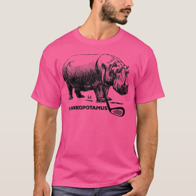 Shankopotamus Golf Hippo Golf Humor Golf T Shirt (Framsida)