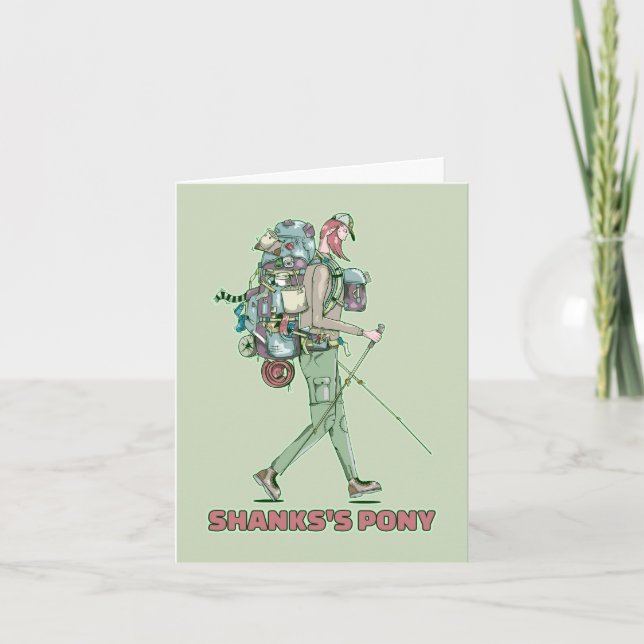 Shanks konstiga hiker promenad kort (Framsida)