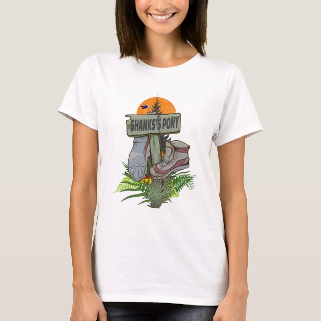 Shanks's pony gamla vandrarskor t shirt (Framsida)