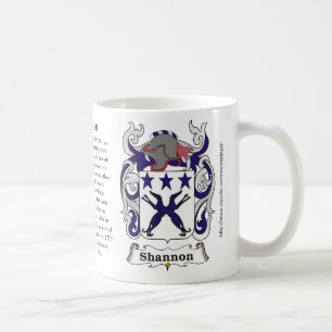 Shannon ursprung som är menande och vapenskölden kaffemugg