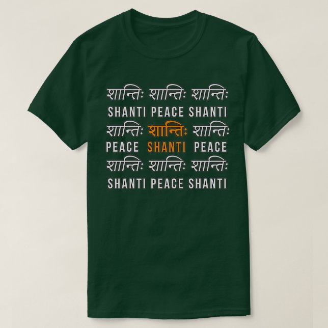 Shanti Hindi Sanskrit T Shirt (Design framsida)