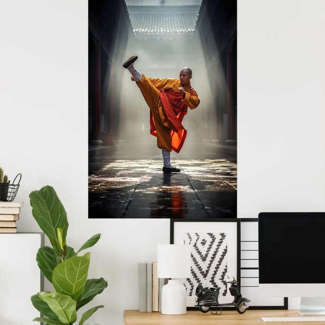 Shaolin Kung Fu-krigare Poster (Hemmakontoret)
