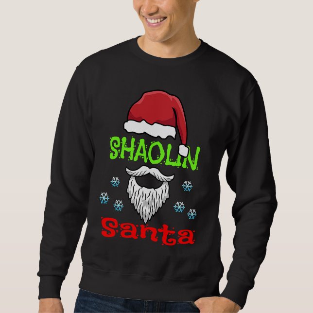 Shaolin Kung Fu Late Christmas Kostym  Shaolin Tom Lång Ärmad Tröja (Framsida)