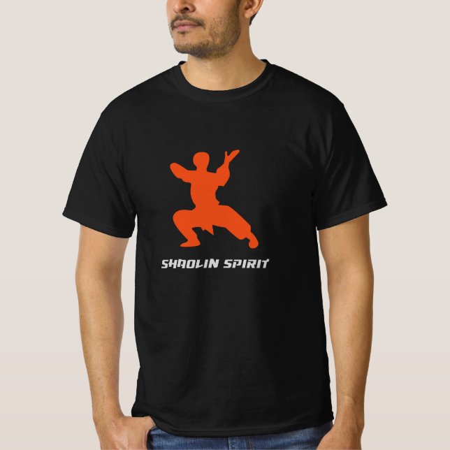 Shaolin Spirit Kung Fu Warrior T Shirt (Framsida)