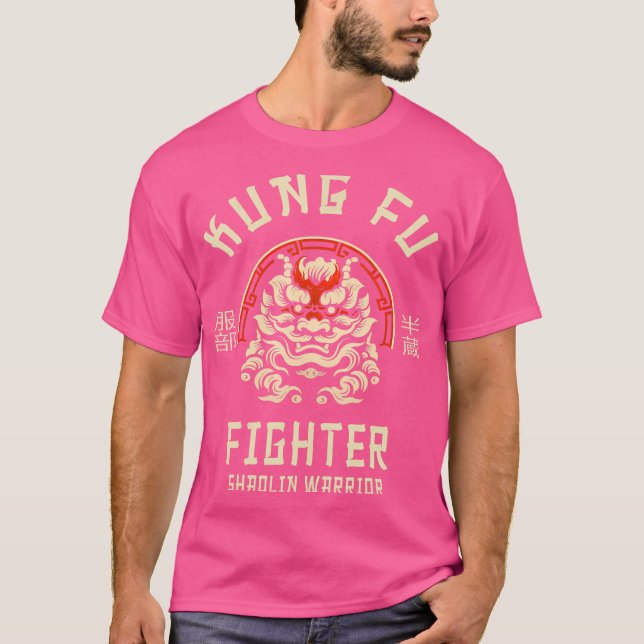 Shaolin Warrior Kung fu Fighter T Shirt (Framsida)
