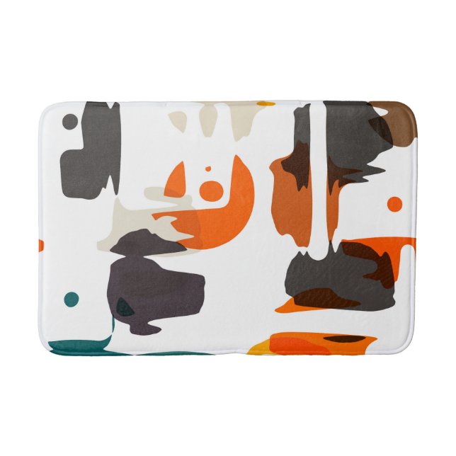 Shapar i retro färgabstraktdesign badrumsmatta (Framsidan)