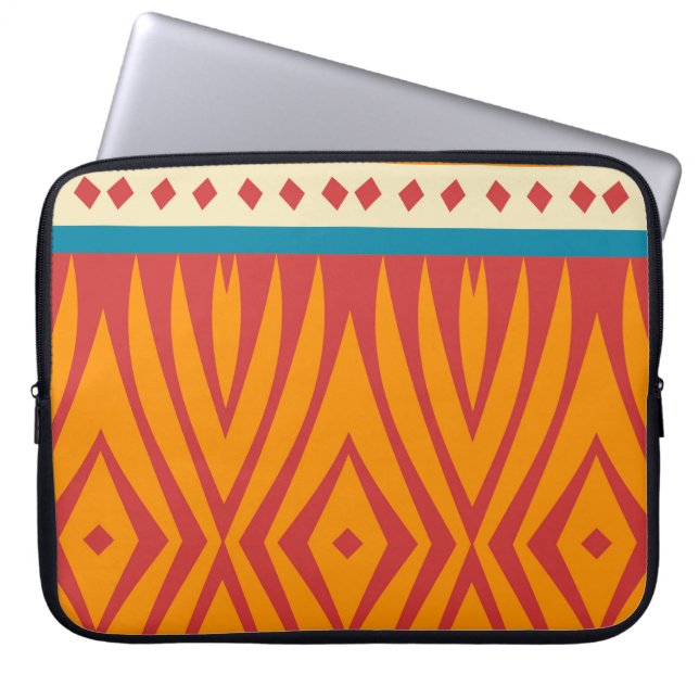 Shapar i retro färger laptop sleeve (Framsidan)