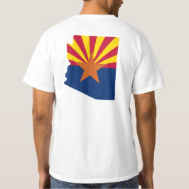 Shape Arizona Flagga Karta Färg Tee Shirt