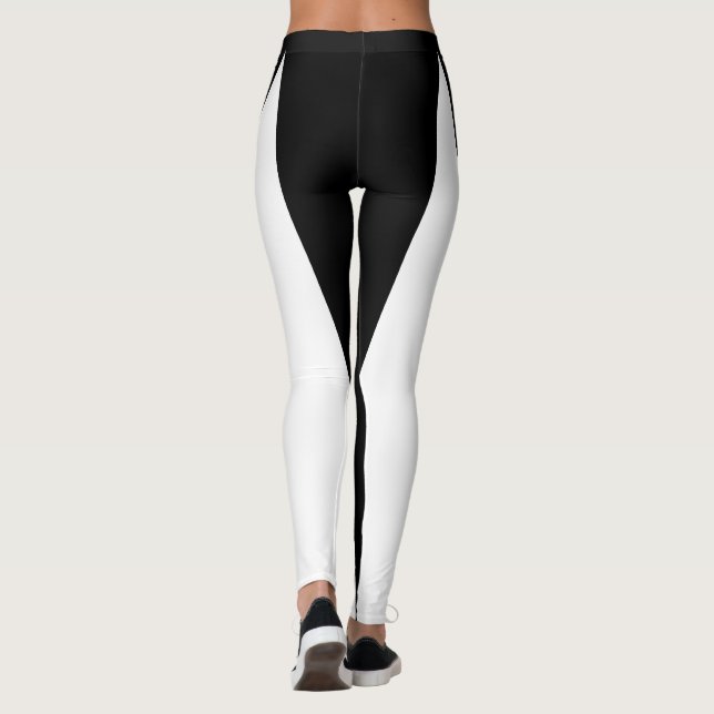 Shape & Curves Tvåfärgade Leggings - Svart & Vit (Baksida)
