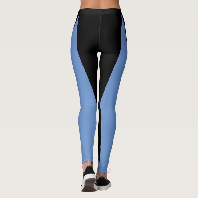 Shape & Kurvor 2 Färg Black & Blue Leggings (Baksida)