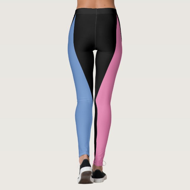 Shape & Kurvor Tri-Färg Black, Blue & Rosa Leggings (Baksida)