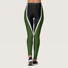 Shape & Kurvor Tri-Färg, Grönt, Svart, Vit Leggings