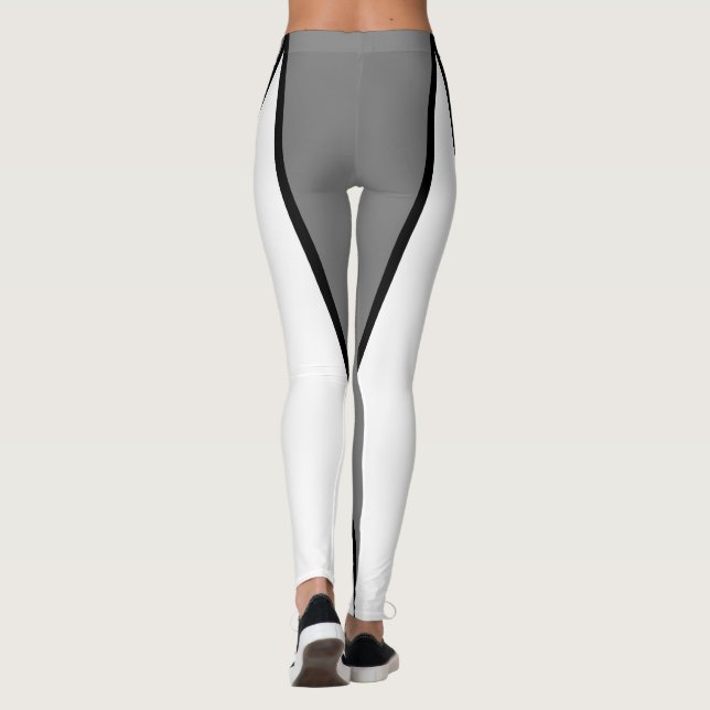 Shape & Kurvor Tri-Färg, vit, Grått, svart Leggings (Baksida)