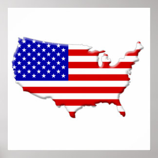 Shape USA flagga & Land Poster