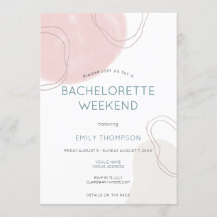 Shapes Linjer Itinerary Bachelorette Party Helg Inbjudningar