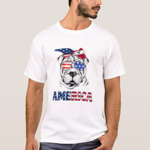 Shar Pei American Flagga Shar Pei Mamma Shar Pei 4 T Shirt