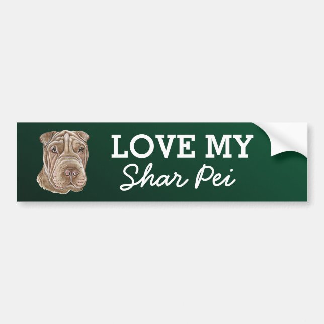 Shar Pei Bumper Sticker Bildekal (Framsidan)