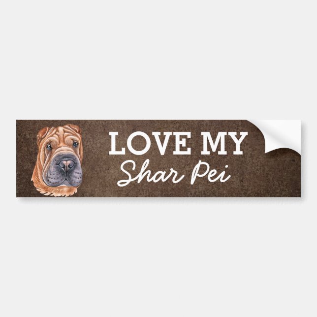 Shar Pei Bumper Sticker Bildekal (Framsidan)