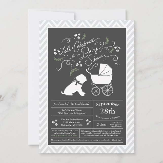 Shar Pei Dog Baby Shower Gender Neutral Inbjudningar (Framsida)