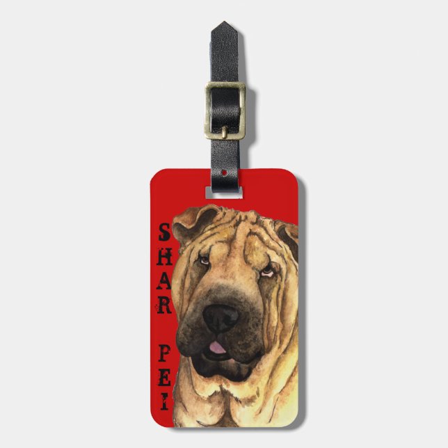 Shar-Pei Färg Block Bagagebricka (Vertikal Framsida)