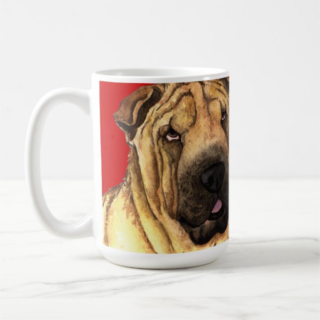 Shar-Pei Färg Block Kaffemugg (Vänster)