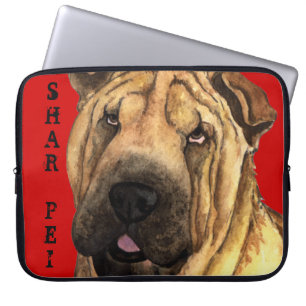 Shar-Pei Färg Block Laptop Sleeve