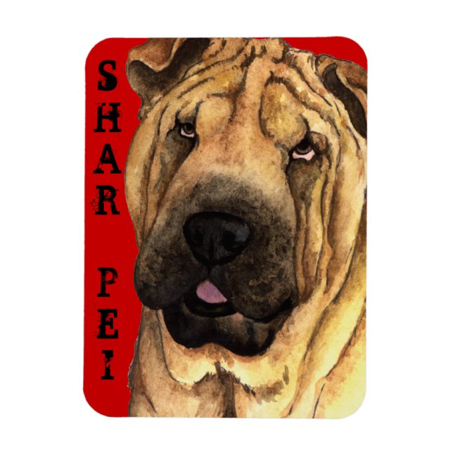 Shar-Pei Färg Block Magnet (Vertikal)