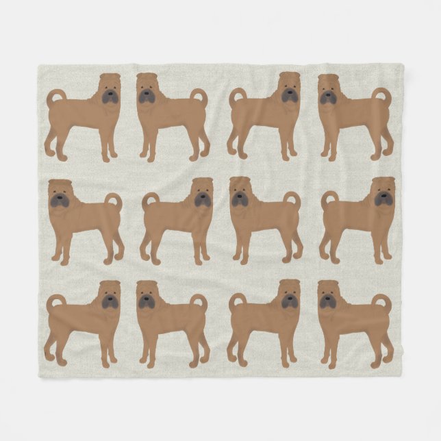 Shar-Pei Fleece Blanket (Framsidan (Horisontell))