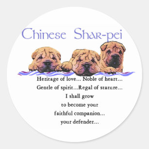 Shar-pei-gåvor från Kina Runt Klistermärke
