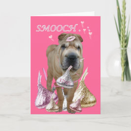 SHAR-PEI GER KYSSAR OCH SMÅR-HÅNGLAR HELGKORT