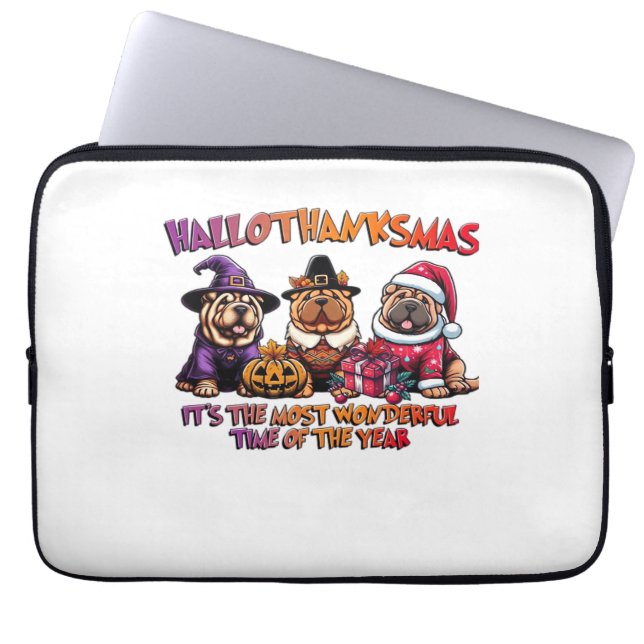 Shar Pei Halloween Thanksgiving jul Classic Laptop Fodral (Framsidan)