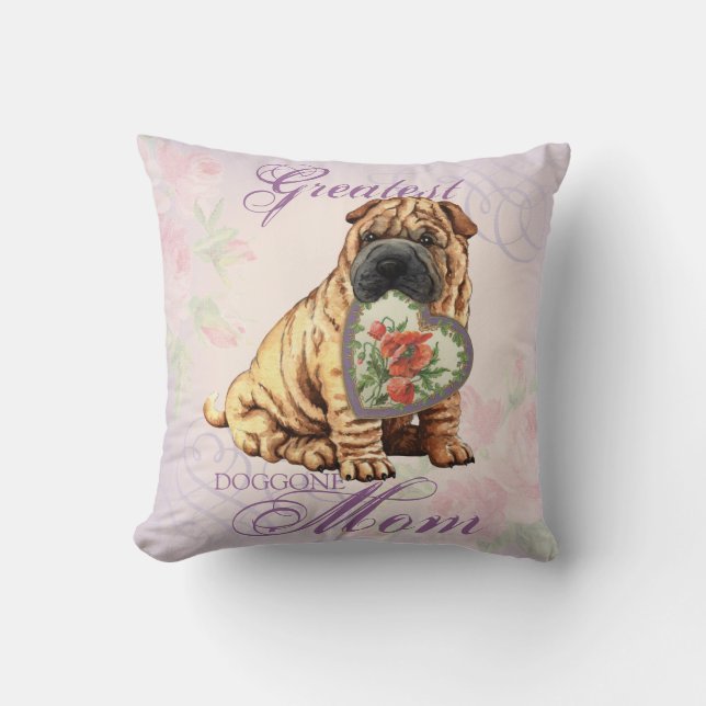 Shar-Pei Heart Mamma Kudde (Framsida)