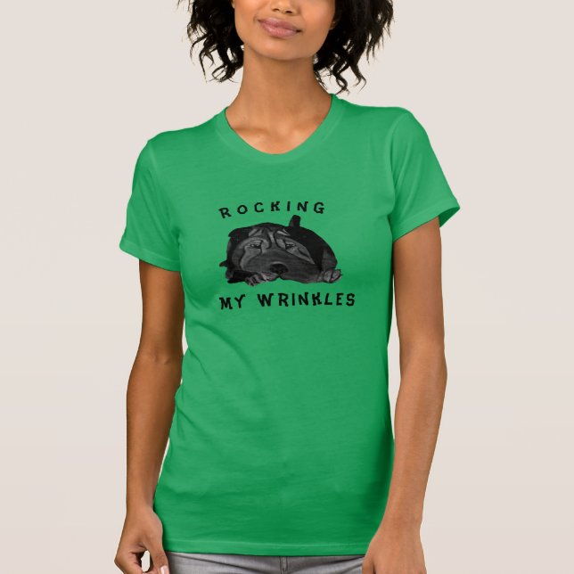 Shar Pei Hund älskare mellan T-Shirt och henne (Framsida)
