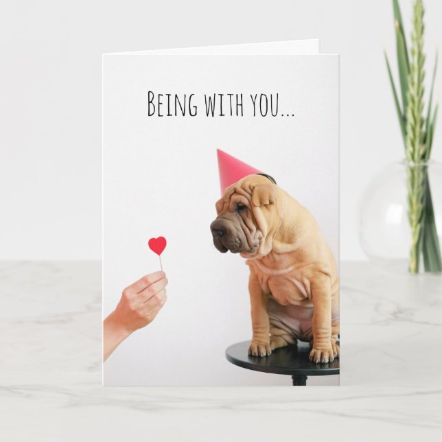 Shar Pei Hund älskare tänker på er vän Kort (Framsida)