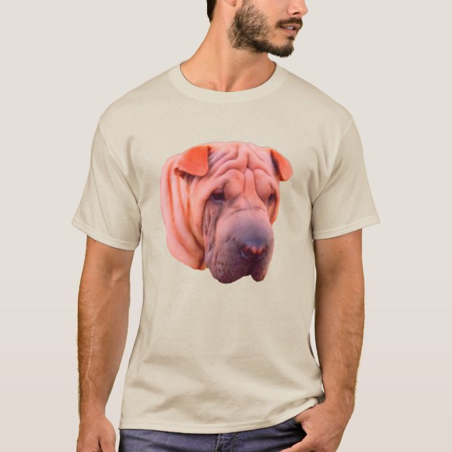 Shar Pei Hund Ansikte T Shirt (Framsida)