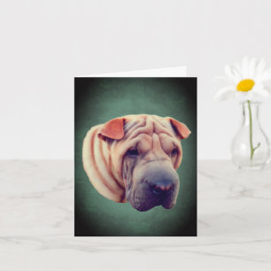 Shar Pei Hund Ansikts Notkort Kort