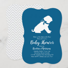 Shar-Pei Hund Baby Shower Blue Boy Inbjudningar