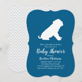 Shar-Pei Hund Baby Shower Blue Boy Inbjudningar