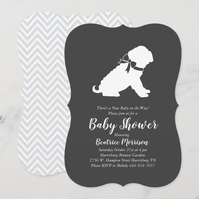 Shar-Pei Hund Baby Shower Gender Neutral Inbjudningar (Fram/baksida)