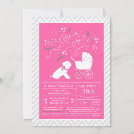 Shar-Pei Hund Baby Shower Rosa Girl Girl Inbjudningar