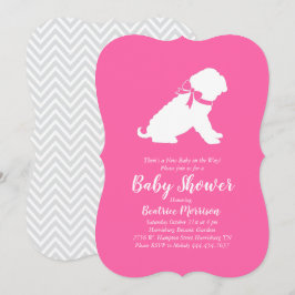 Shar-Pei Hund Baby Shower Rosa Girl Girl Inbjudningar