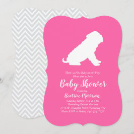 Shar-Pei Hund Baby Shower Rosa Girl Girl Inbjudningar