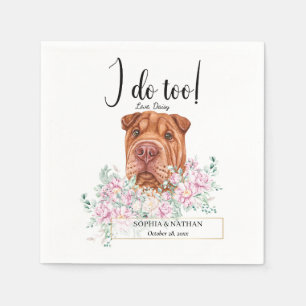 Shar Pei Hund Bröllop Cocktail Napkins Pappersservett