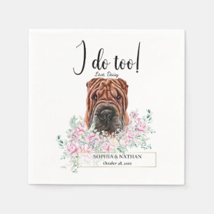 Shar Pei Hund Bröllop Cocktail Napkins Pappersservett
