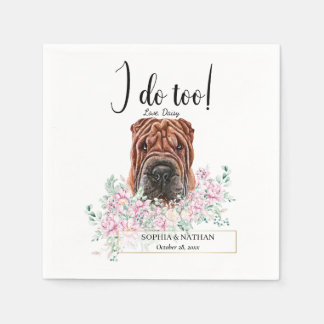Shar Pei Hund Bröllop Cocktail Napkins Pappersservett