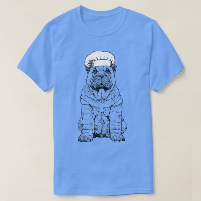 Shar Pei Hund Cook Chef Funny Cooking T Shirt (Design framsida)